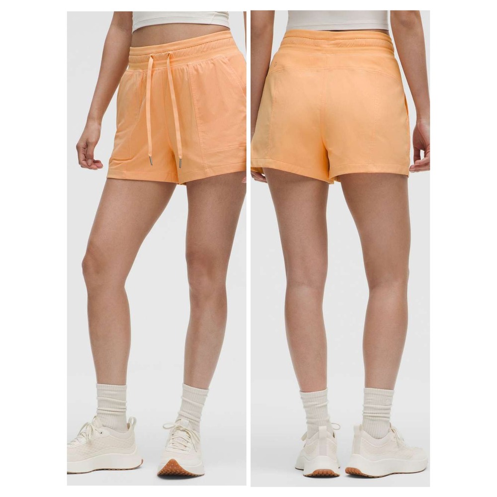 LULULEMON Dance Studio HR Short 3.5" Lined Women 6 Orange Athletic High Rise NEW - Picture 1 of 16